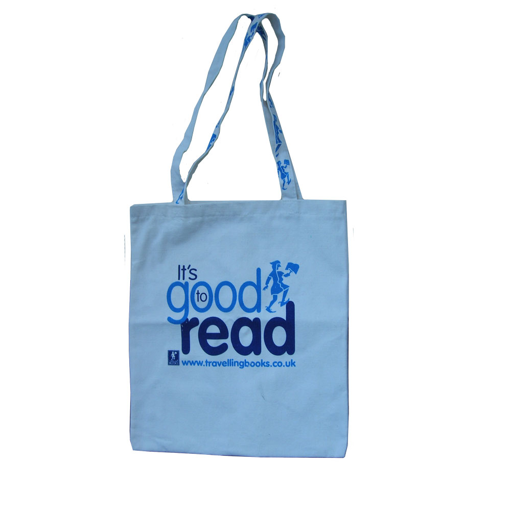 Its good to read book store recycled cotton shopping bag