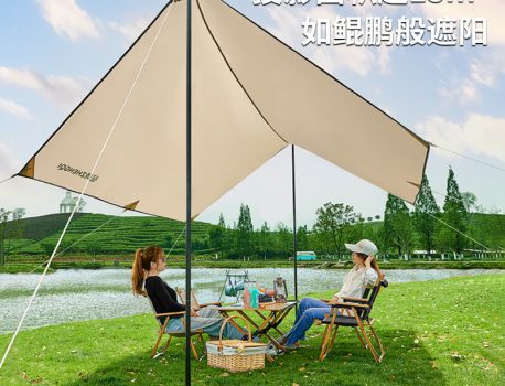 Outdoor canopies, camping pergolas, outdoor multi person canopies, UV resistant silver coated hexagonal canopies, sunshade tents