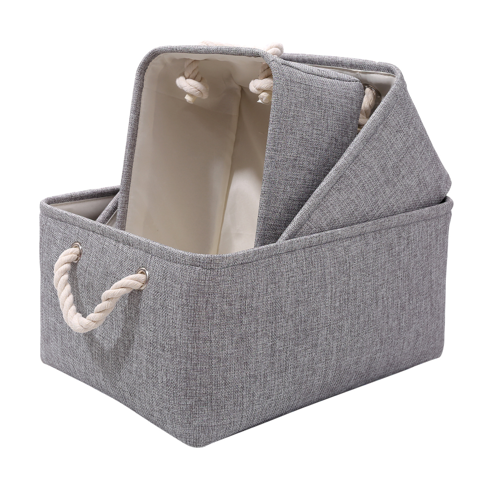 Cotton -Jute Foldable Storage Boxes